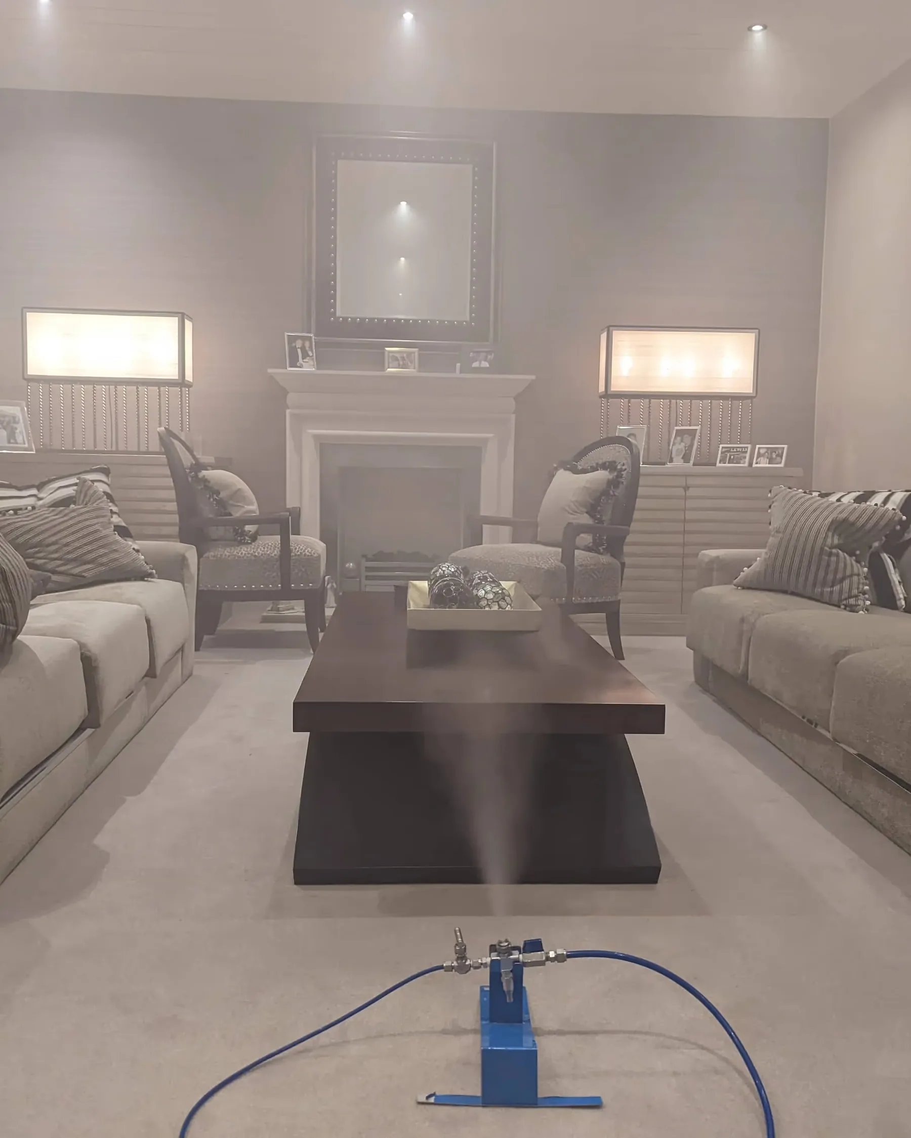 Vapor treatment filling a room