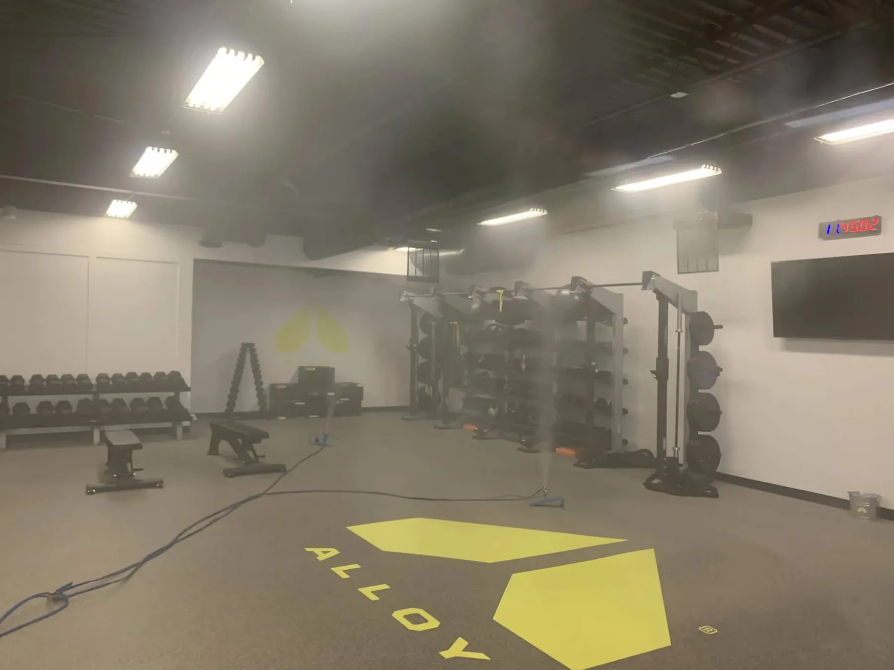 Vapor treatment filling a commercial gym
