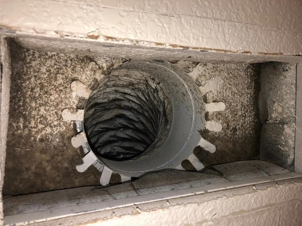 Mold around an HVAC duct opening