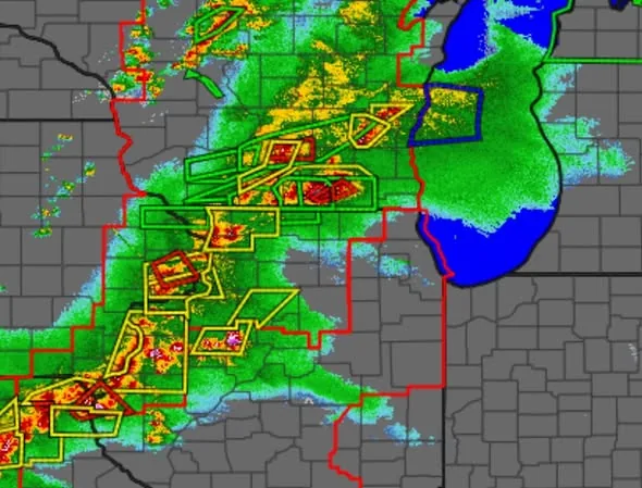 Storm radar over Wisconsin